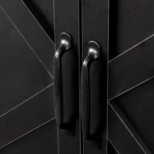 Cabinet With 4 Doors and 4 Open Shelves Freestanding Sideboard