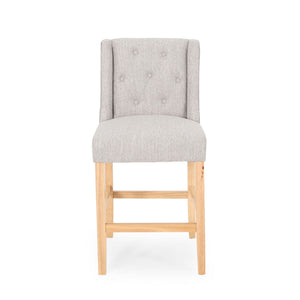 Vienna - Contemporary Fabric Tufted & Wingback Counter Stools (Set of 2)