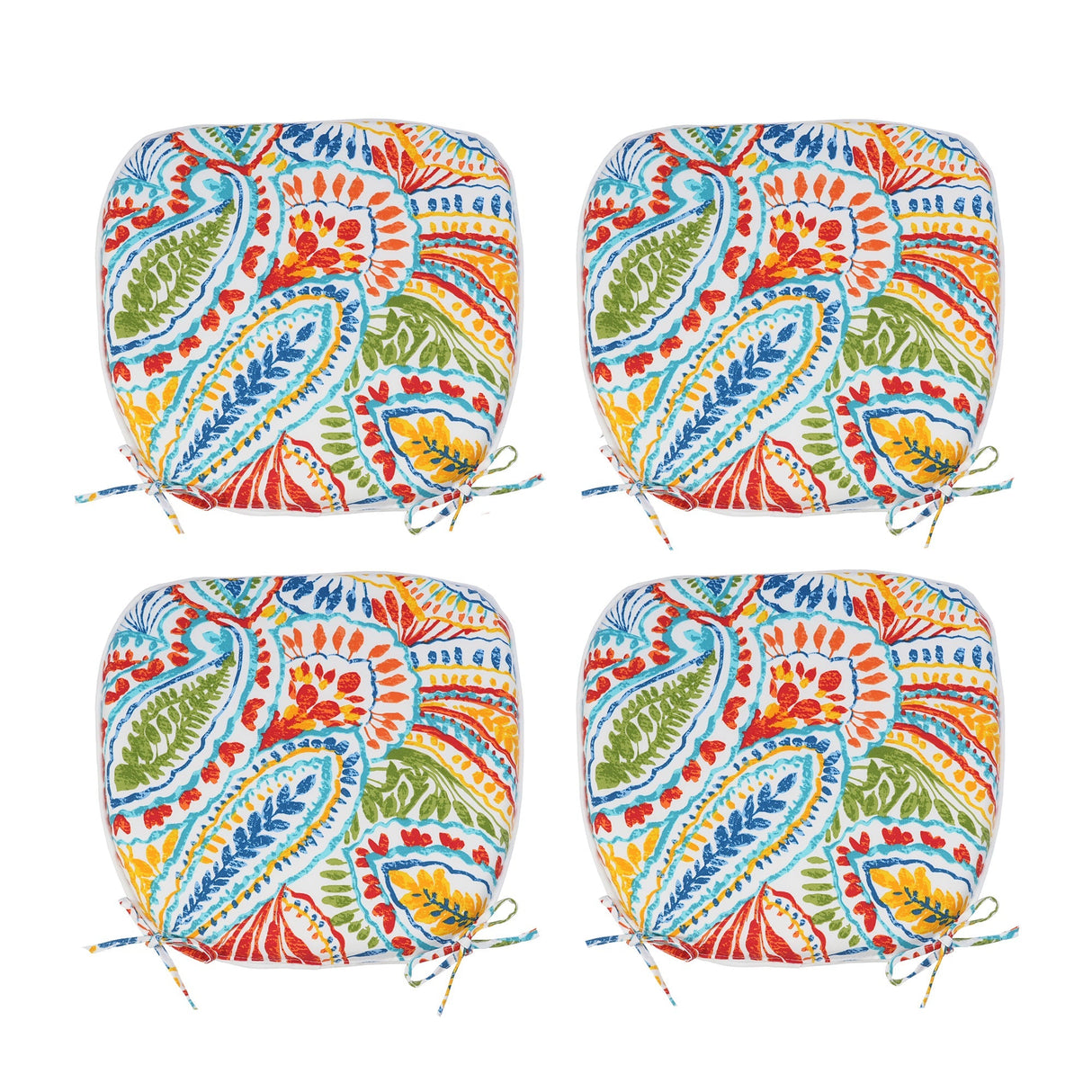 Outdoor Patio Chair Cushions, Water-Repellent U-Shape Thick Foam Seat Cushions (Set of 4)