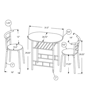 3 Pieces Dining Table Set, Small, Contemporary & Modern