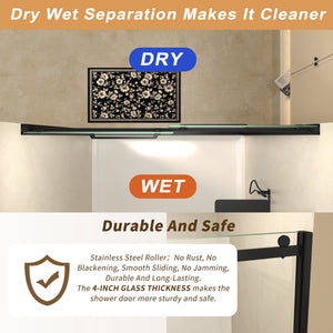 Semi-Frameless Double Sliding Glass Shower Doors