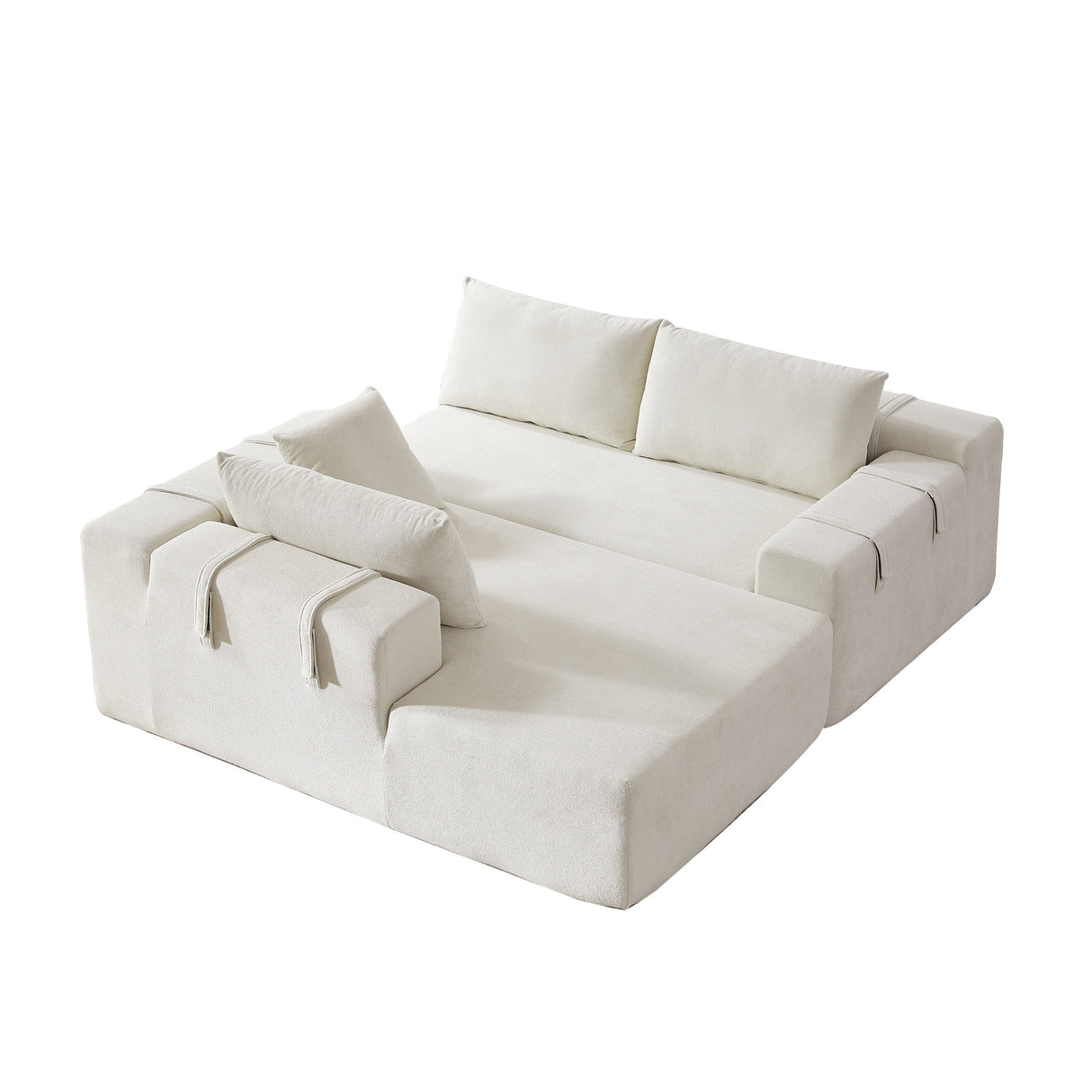Modern Chenille Upholstered Sectional Sofa Couch Set