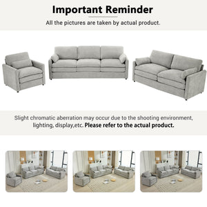 Cozy Upholstered Sofa Set For Living Room