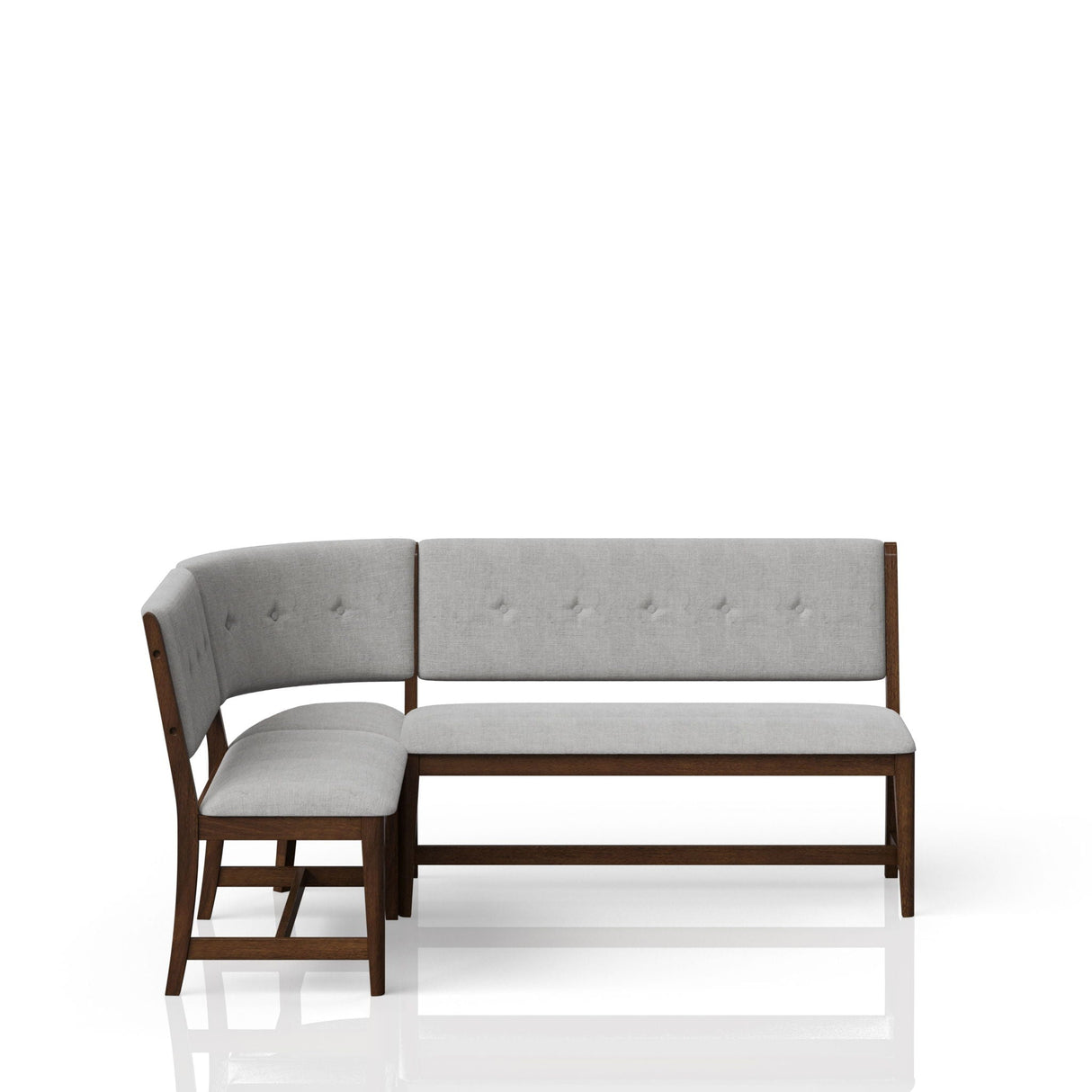 Curved Dining Bench Upholstered Curved Bench - Beige