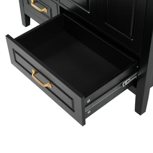 Bathroom Vanity With Sink, Soft Closing Doors & Drawers, Metal Handles