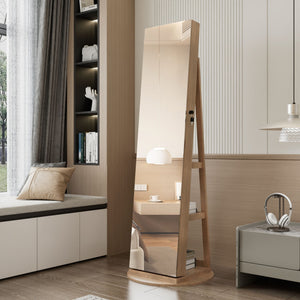 Swivel Jewelry Cabinet With Full Length Mirror