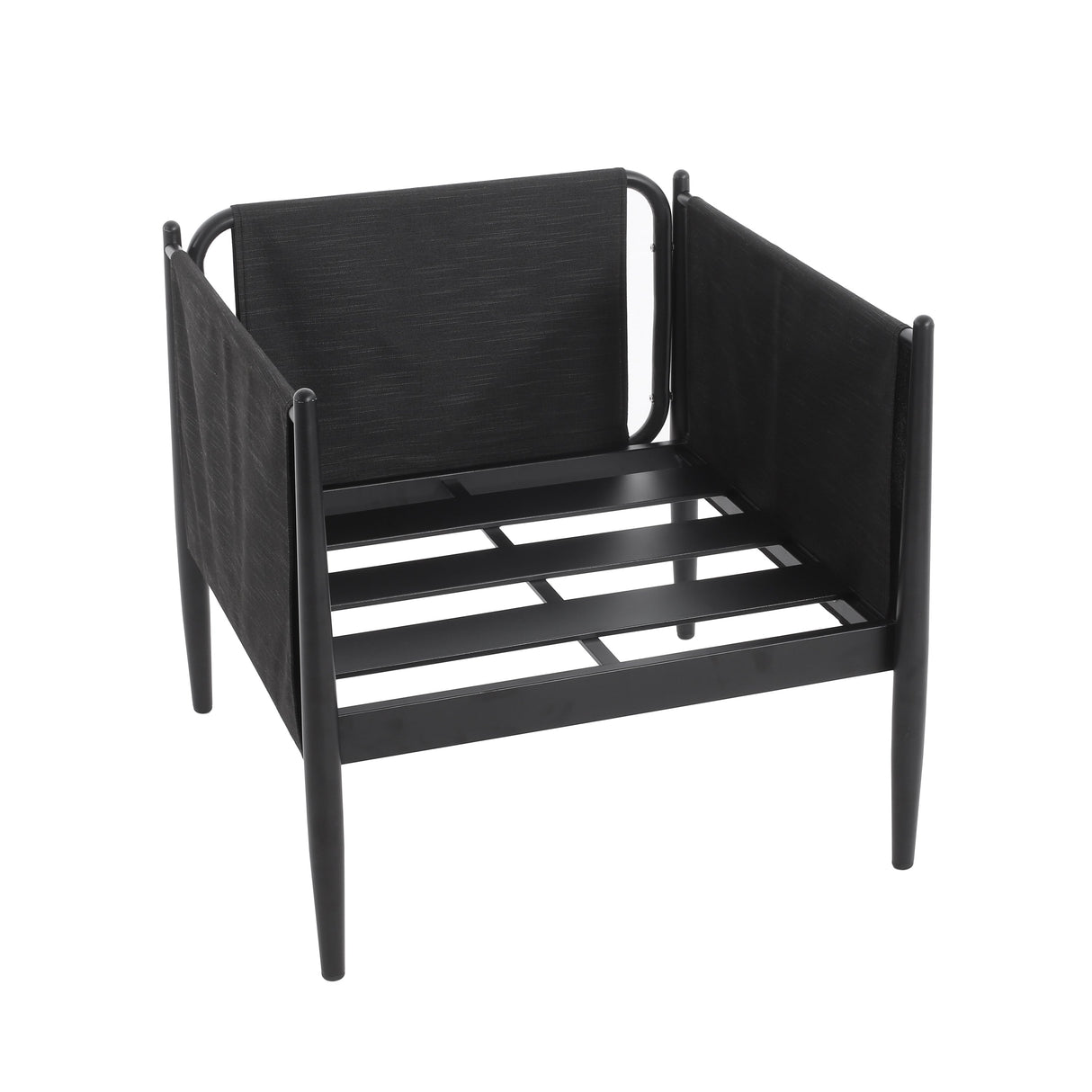 Dawson Outdoor Patio 2pcs Black Aluminum Club Chair Set with Water-Resistant Cushions