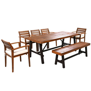 GO Outdoor Wood Dining Set For 7-8 Persons