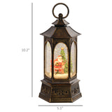 Swirling Christmas Santa Snow Globe Lantern with Music and Lights, Battery Operated -  Bronze