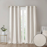 Tonal printed faux silk total blackout curtain panel pair(2 pcs window panels)