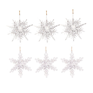 Set of 6 Iron Snowflake Hanger Christmas Tree Ornaments