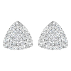 14K White Gold 1/2 cttw Trillion Shaped Diamond Stud Earrings (H-I Clarity, SI2-I1 Color)