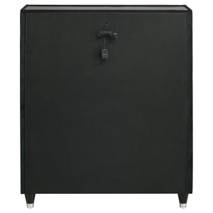 Ravenne 5-drawer Velvet Upholstered LED Chest of Drawers Black