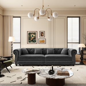 Chesterfield Sofa Bed – 3-in-1 Convertible Velvet Sofa