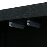 TREXM Bohemian Style Rattan Buffet Storage Cabinet with Solid Wood Frame