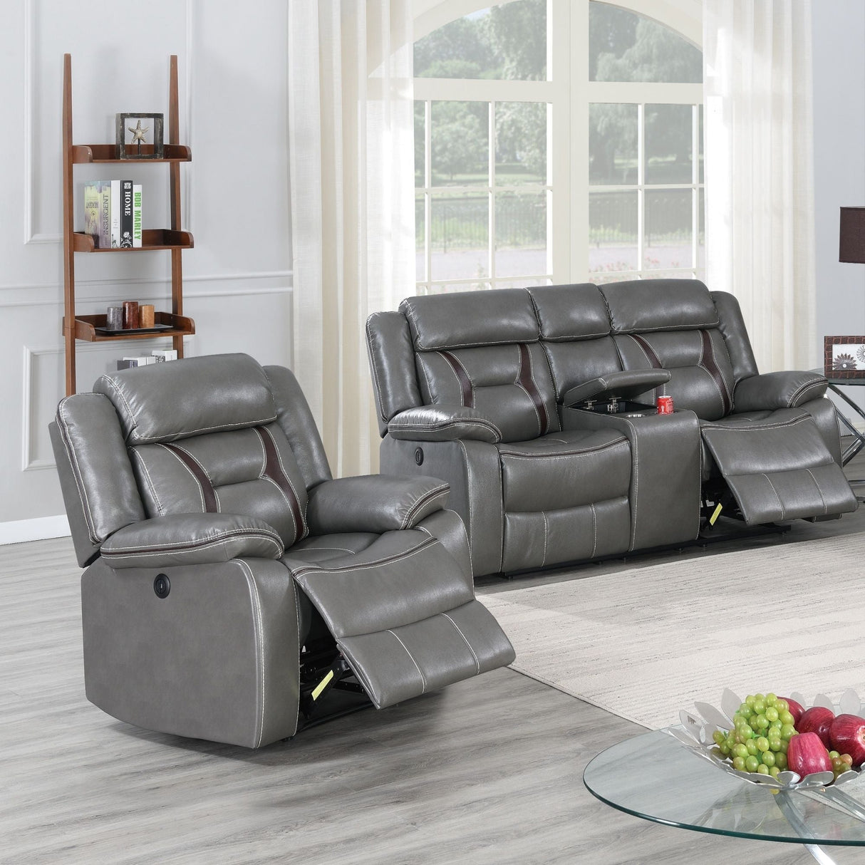 Living Room Set With Pillow Armrest And Tufted Backrest