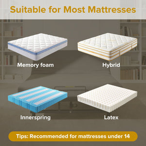 Adjustable Bed Base Frame With Wireless Remote, 4 USB Ports, Under Bed Nightlights, Zero Gravity