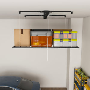 Black Overhead Garage Storage Rack 3x6 FT for High Ceilings