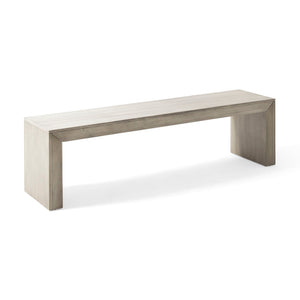 Acacia Wood Dining Bench with Farmhouse Style - Gray