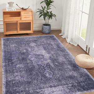 MAVAL Anthracite Washable Rug 3x5 Area Rug