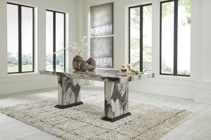 Jeshina - Dining Table - Dark Brown / Beige