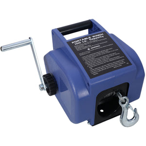 Reversible Electric 12V Trailer Winch with Galvanized Wire Rope - Blue