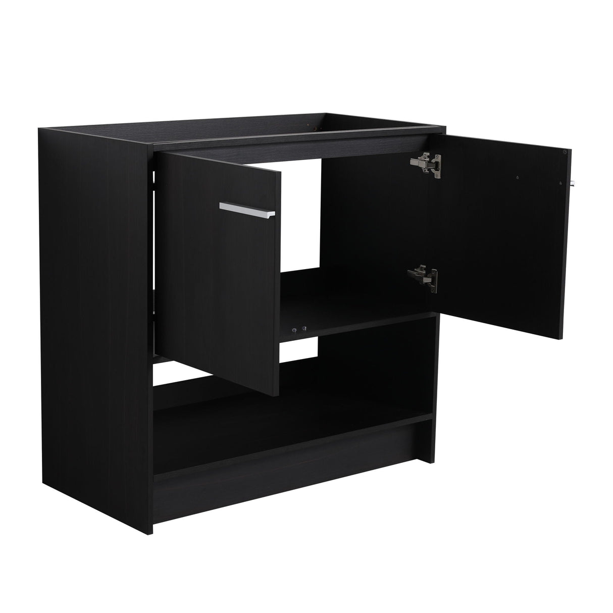 Modern Bathroom Vanity With Ceramic Sink, Freestanding Cabinet, Soft Closing Doors