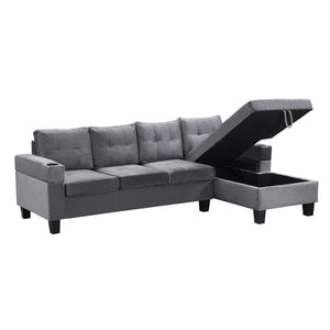 Modern Sectional Sofa Set With L Shape Chaise Lounge And Storage
