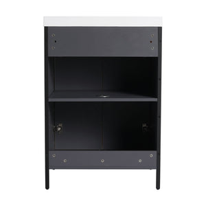 Contemporary Freestanding Bathroom Vanity With Adjustable Shelves