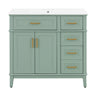 Bathroom Vanity With Sink, Soft Close Doors, 4 Storage Drawers