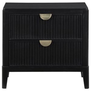 Mason - 2 Drawer Nightstand With Fluted Design - Black