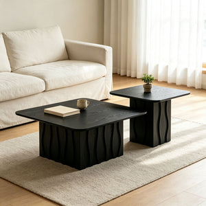 2PCS Nesting Square Coffee Table Set