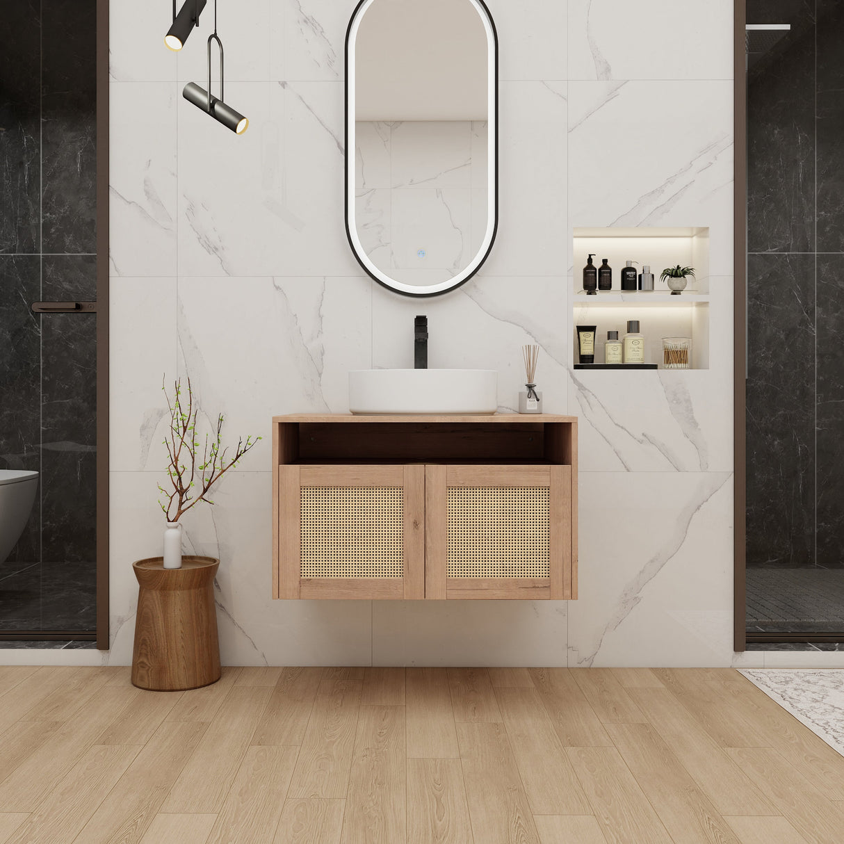 30" Bathroom Vanity with Ceramic Art Sink