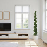7FT Spiral Topiary Trees Artificial Outdoor Faux Boxwood Plants