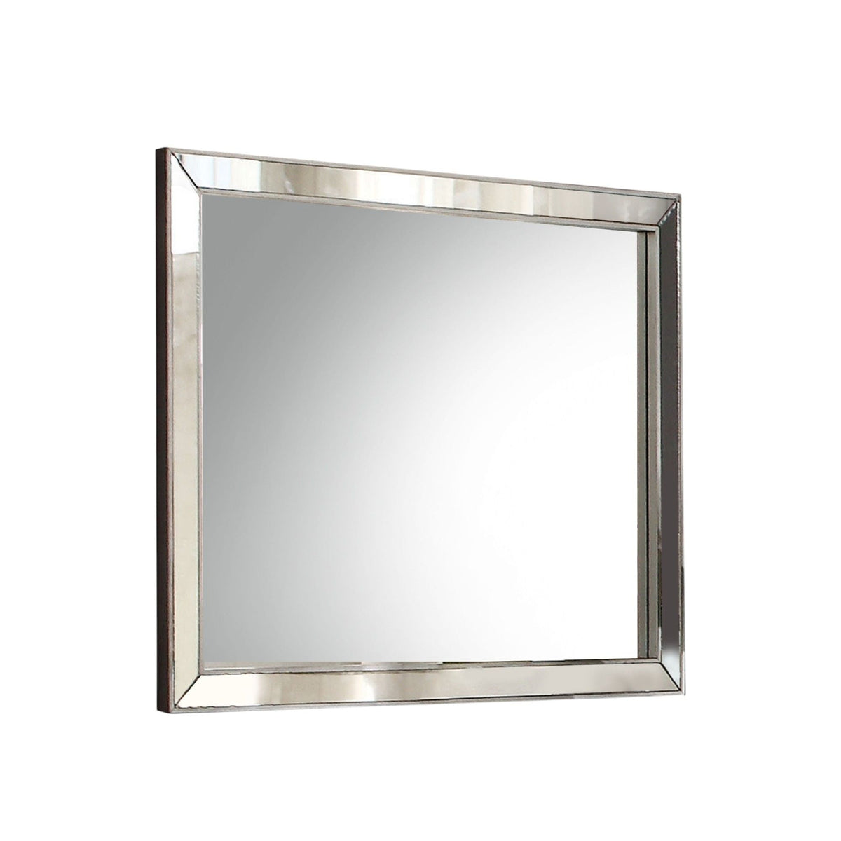 Voeville II Silver Wall Mirror with Wood Frame - Pearl Silver