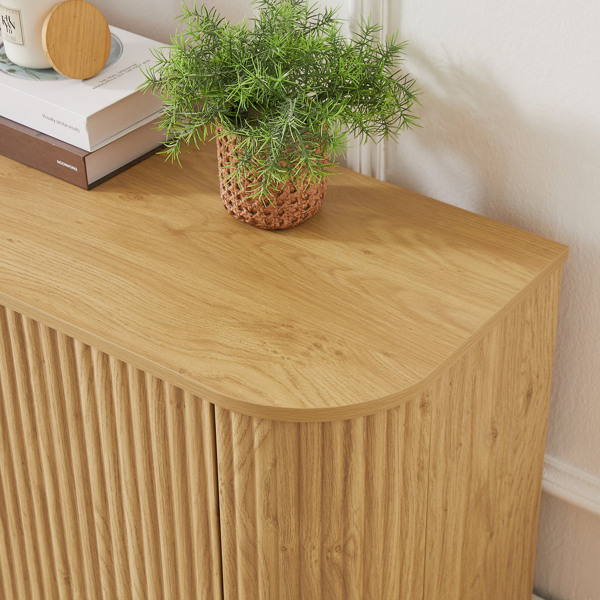 Modern Fluted Sideboard Storage Cabinet