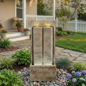 39 Inch Outdoor Water Fountain with Pump