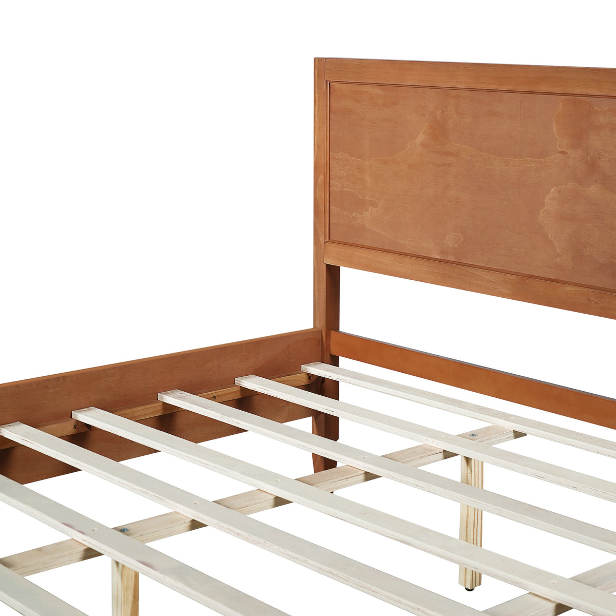 Queen Size Wood Platform Bed Frame with Classic Panel Headboard