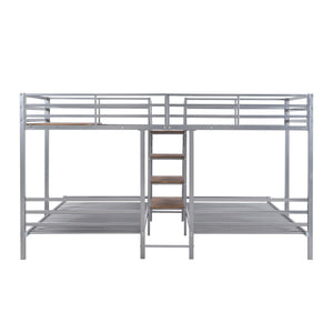 Metal Bunk Bed With Storage Shelves Staircase
