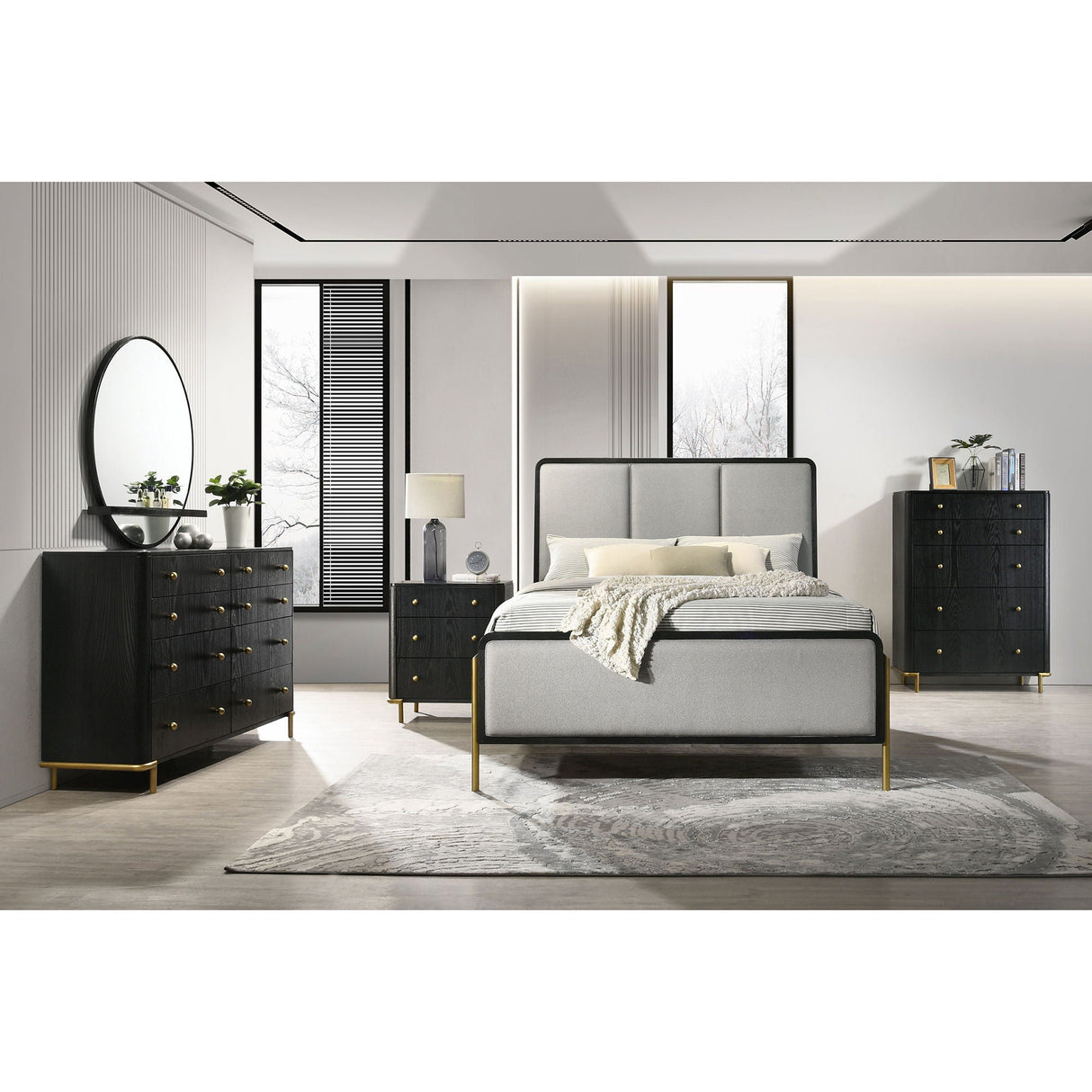 Anser - 3 Drawer Nightstand - Black