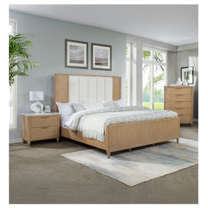 Tall Chest With Full Extension Glides And Accents, Storage Cabinet - Natural Wood