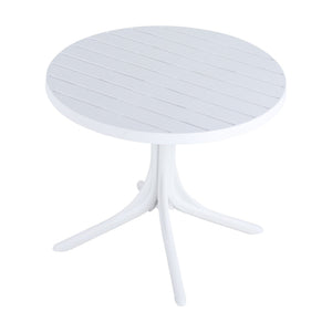 4 Modern Stackable Plastic Armchair Matched With Round Table