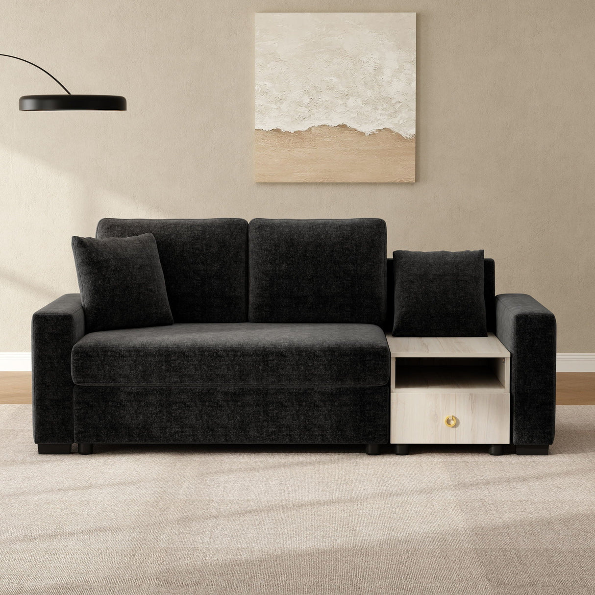 Modular Sofa Couch With Storage Armrest and Center Console