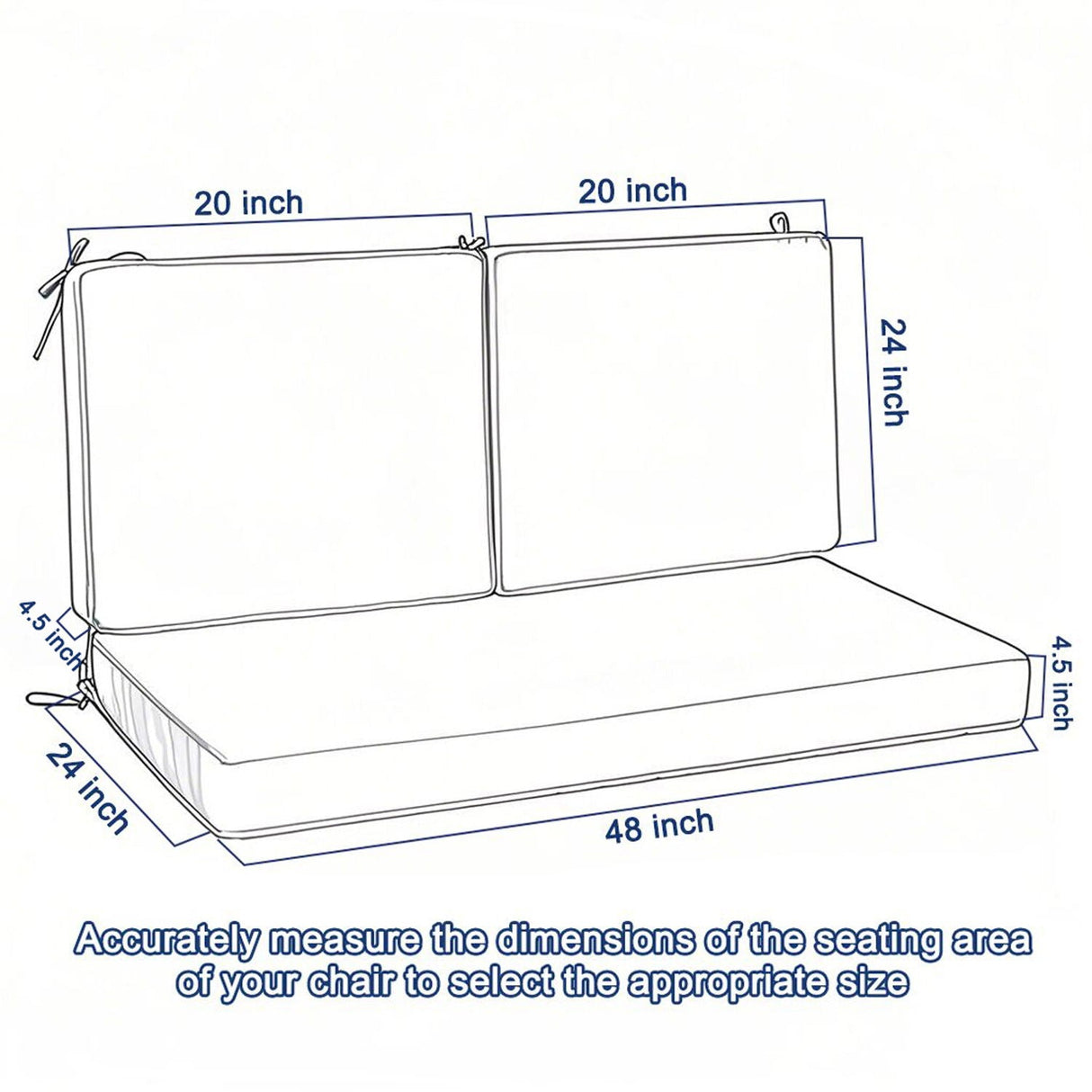 Deep Seat Waterproof Replacement Patio Chair Cushions for Patio Furniture