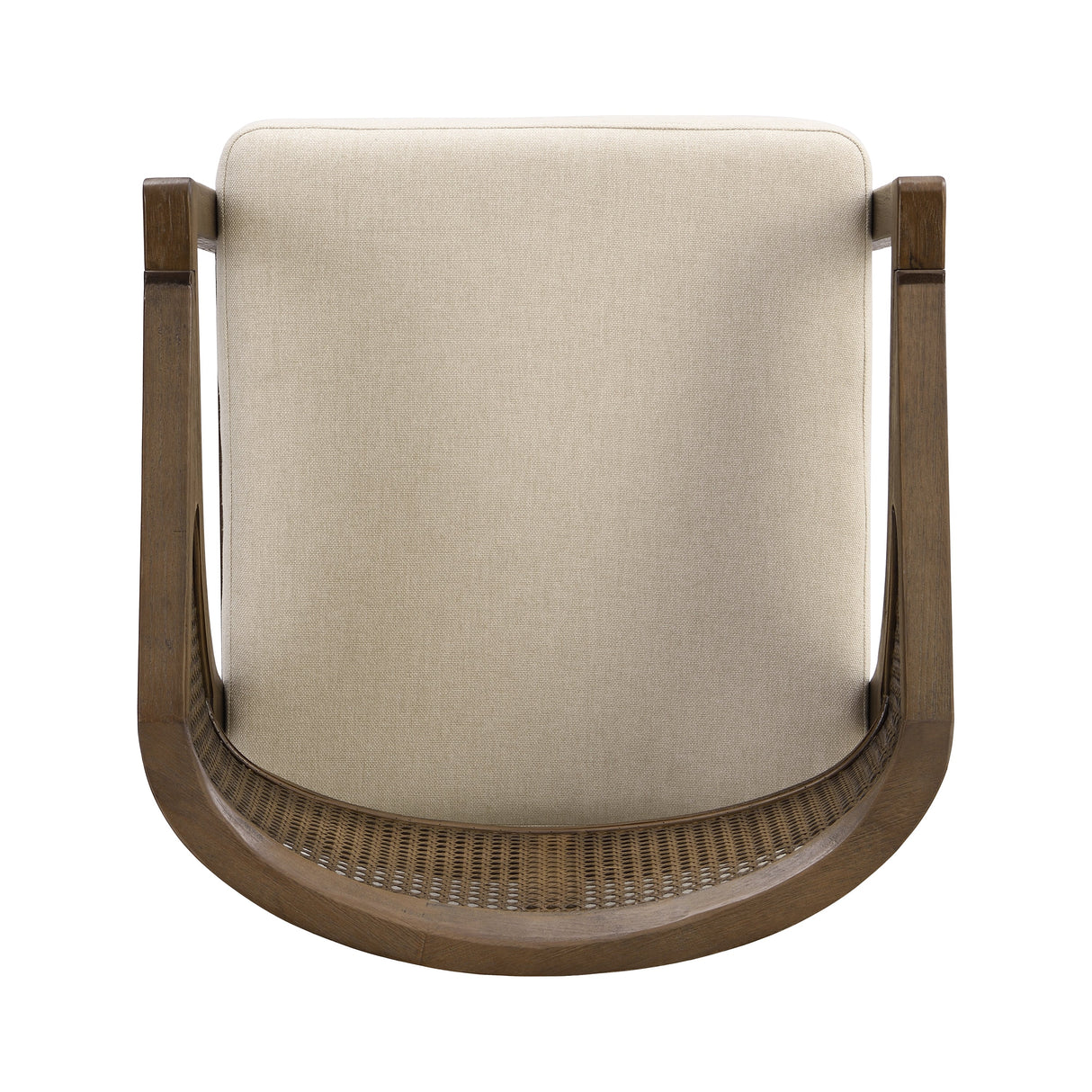 Wooden Frame Counter Stool with Rattan Back, Set of 2