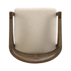 Wooden Frame Counter Stool with Rattan Back - Set of 2