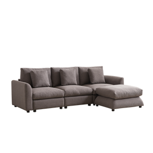 102.2 Inch Combination Modular Sofa with Ottoman Grey