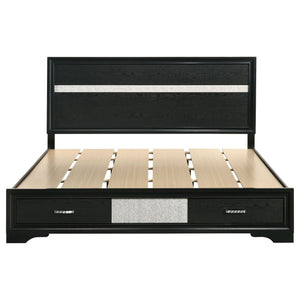 Miranda 51-inch Wood Eastern King Storage Panel Bed Black