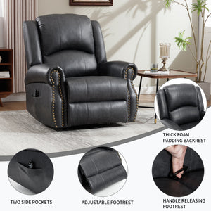 Heat Massage Manual Recliner Chair with Rocker and Swivel