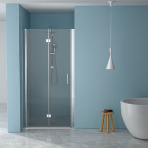 Fold Frameless Shower Door With Tempered Glass